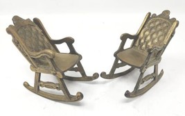 Vintage Brass Rocking Chairs About 3&quot; Tall U141 - £19.97 GBP