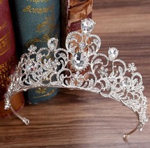 KMVEXO Red Green Crystal Wedding Crown Queen Tiara Bride Crown Headband Bridal A - £14.51 GBP