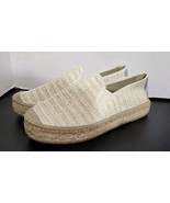 Vidorreta Womens Round Toe Woven Espadrille Shoes Beige Silver Metallic ... - $33.85 CAD