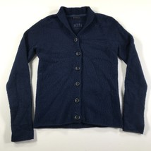 ATM Anthony Thomas Sweater Womens Extra Small Navy Blue Button Front Felted Wool - £29.35 GBP
