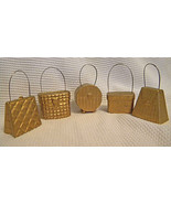 Two's Company hanging gold color ornaments look like purses  1.5 inch solid - £8.00 GBP