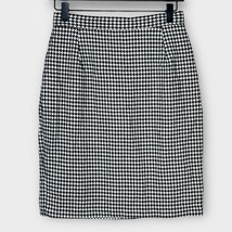 EXPRESS Vintage Black &amp; White Wool Blend Houndstooth Pencil Skirt Size 7 - $25.00