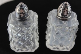 Vintage Irice NY Sterling Silver Glass Salt and Pepper Shakers - £9.46 GBP