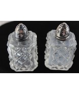 Vintage Irice NY Sterling Silver Glass Salt and Pepper Shakers - £9.45 GBP