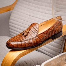 Bianchi Genuine Caiman Crocodile Dress Loafer Bay Apache image 9