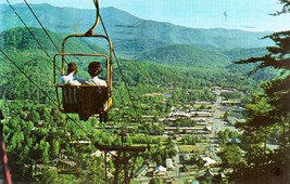 Looking Down On Gatlinburg, Tennessee (vintage 1970s) postcard -used - $4.00