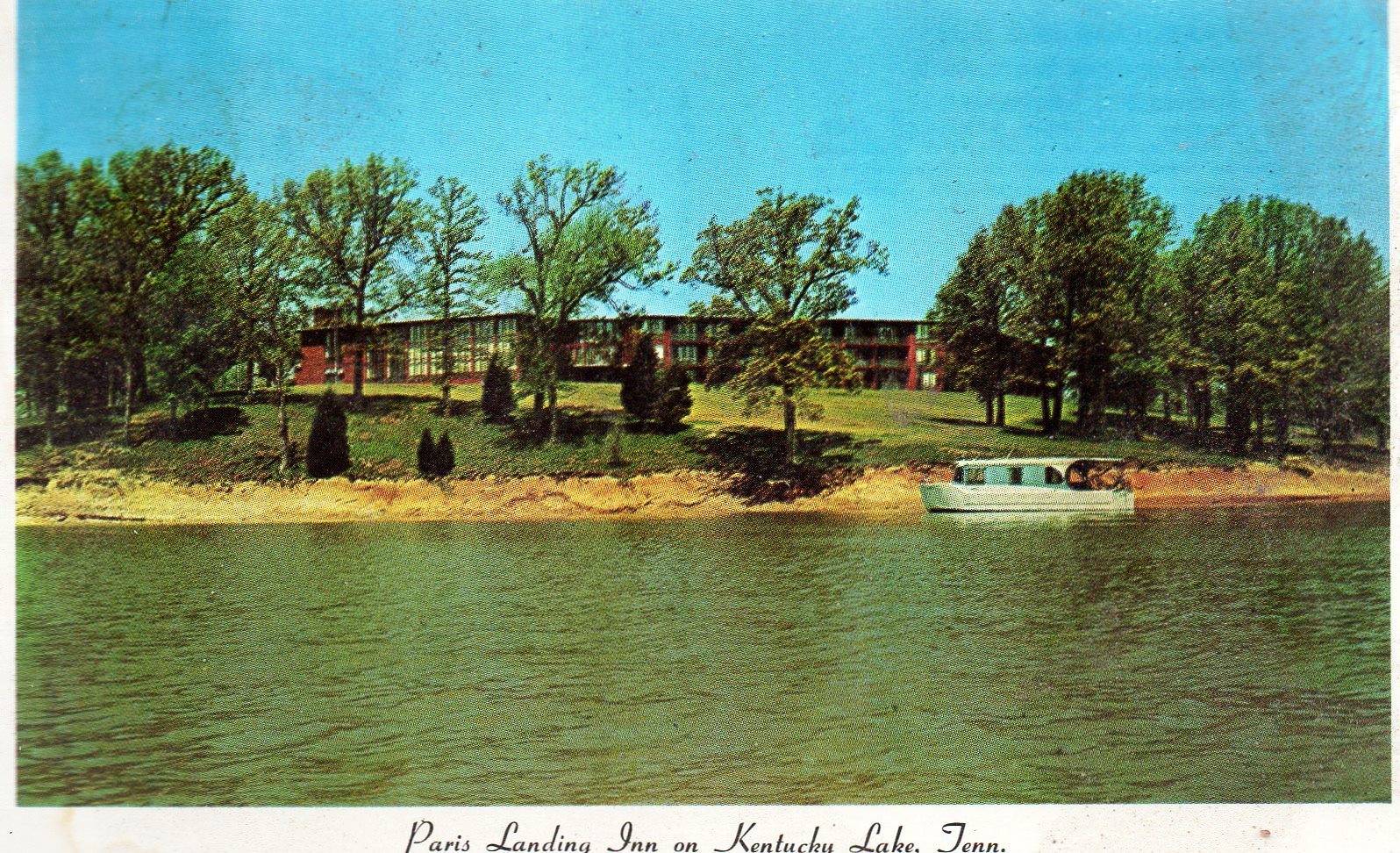 Paris Landing Inn on Kentucky Lake, Tennessee (vintage 1970s) postcard -used - $4.00