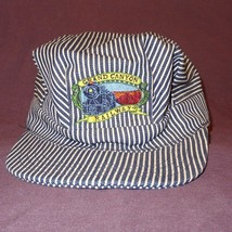 Grand Canyon Railway Train Conductor Blue Striped Snapback Hat Cap USA B... - $20.79
