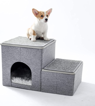 Dog Stairs for High Beds, Small Dogs Pet Steps Stool to Get on Bed, Cat Stairs L - £46.28 GBP