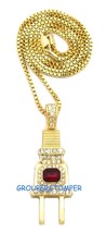 The Plug New Rhinestone Pendant with 24 Inch Box Chain Necklace Power - £15.71 GBP