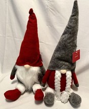 16 In Tall Plush Holiday Gnome Couple About 8 In Wide Weighted Bottoms NWT - £19.75 GBP