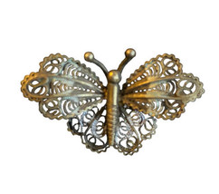 Antique Vintage Filigree Butterfly Brooch Pin 1 1/4&quot; - £23.47 GBP