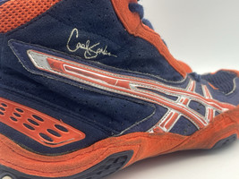 Asics Cael Sanderson Wrestling Cyclone Blue Orange Shoes JY700 Size 10 - $149.99