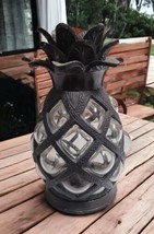 Tommy Bahama Large 9&quot; Metal Caged Blown Glass Pineapple Votive Tea Light Holder - £29.52 GBP