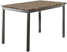 Black, 48&quot; X 30&quot;, Lexicon Arin Metal Dining Table With Faux Marble Top. - £205.61 GBP