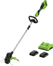 Greenworks 2 X 24V (48V) 15&quot; Cordless String Trimmer, (2) 2.0Ah Usb Batteries, - £142.07 GBP