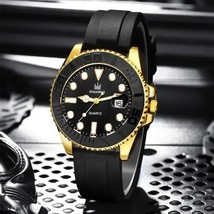 SHAARMS Men&#39;s Date Automatic Silicone Strap Luxury Divers Watch Free Shi... - £15.55 GBP