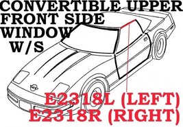 1986-1996 Corvette Weatherstrip Upper Front Side Window Convertible USA ... - £125.11 GBP
