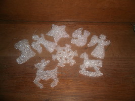 Clear  Plastic Christmas Ornaments ,  Star Angel  Dove  Rocking Horse  Snowflake - £3.19 GBP