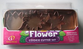 Cookie Cutter Set - Copper Plated Flowers - Tulip, Daisy, Daffodil with ... - $9.96
