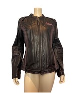 Harley Davidson Women&#39;s Pink Collection Leather Jacket XL w/ Hoodie Liner - $260.66 CAD
