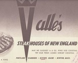 Valles Steak House Placemat 1962 Portland Scarborough Kittery Maine Newt... - £10.90 GBP
