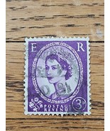 Great Britain Stamp Queen Elizabeth II 3d Used 322 Heavy Cancel - $1.35 CAD