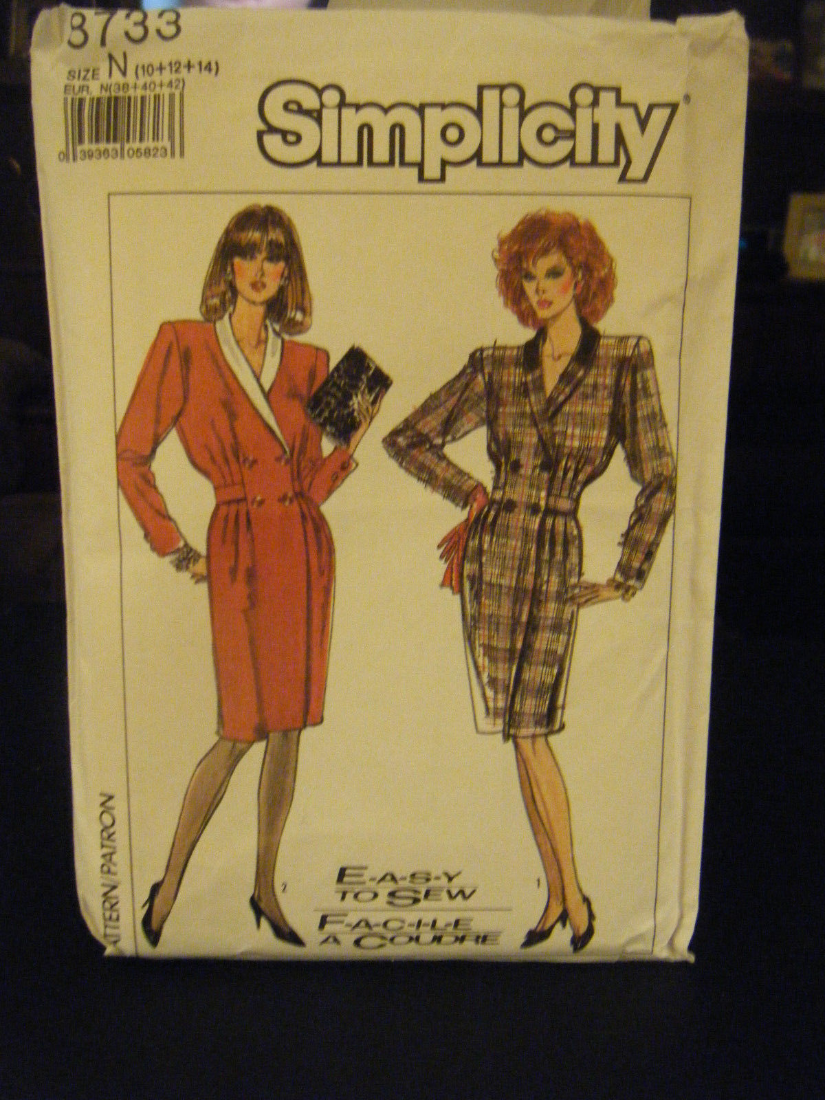 Primary image for Simplicity 8733 Semi-Fitted Double Breasted Dress Pattern - Size 10/12/14