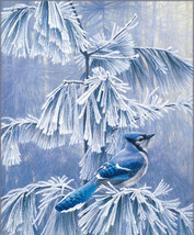 Frosty morning blue jay cross stitch pattern thumb200