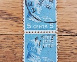 US Stamp James Monroe 5c Used Strip of 2 810 - £0.96 GBP