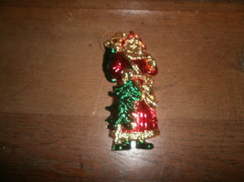 Santa Ornament , Shiny Red Green , Gold  - $2.73 CAD