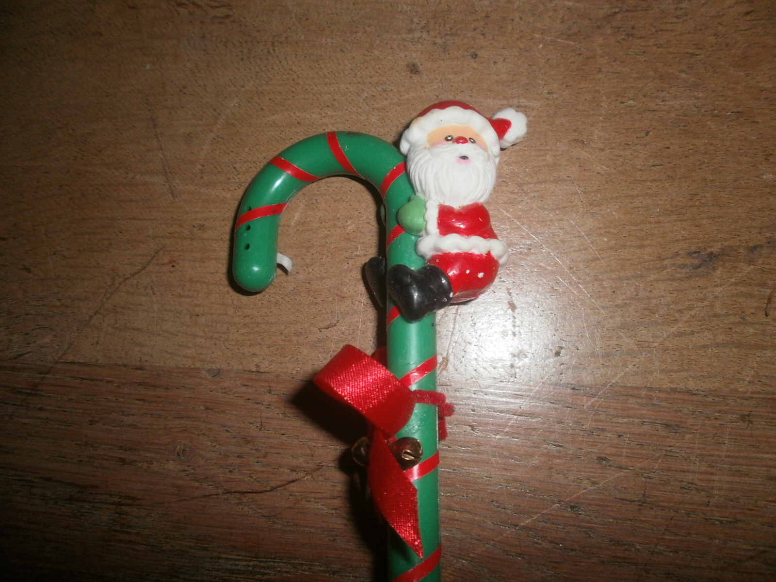 Green Candy Cane with Santa Christmas Ornament ,  Giftco - $2.00