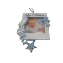 Baby's Boy's First Christmas Frame Personalized Christmas Ornament New Grandson - $12.80