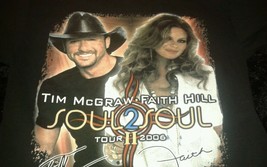 2006 Faith Hill Tim McGraw Soul 2 Soul Tour Graphic T-Shirt Country Black Large - £7.74 GBP