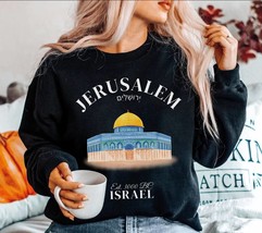 Jerusalem Israel Sweatshirt,Vintage Womens Jerusalem Crewneck sweater,Jesus Pray - $44.76