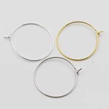 1 Pack Gold/Rhodium/KC Gold Color Ear Wire Hook 20 25 30 35mm Diameter Earring H - £7.94 GBP