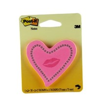 Postit 3M53070 Heart Note with Lips - Neon Pink  - $9.00