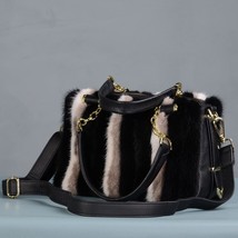 Ms.Minshu  Crossbody Winter Hand Bag Female Phone  Bag Girls Wallet Geunie Mink  - £138.22 GBP
