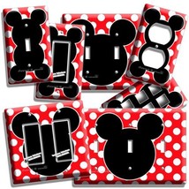 Mickey Mouse Ears Red Polka Dots Baby Nursery Light Switch Outlet Wall Plate Art - £6.40 GBP+