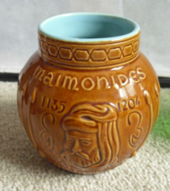 Unique Vintage Glazed Brown Ceramic Schering Medicine Jar 5 1/4&quot; Tall - $54.45