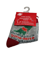 Christmas House Christmas Dinosaur Crew  Socks Fits Shoes 1-7 - £6.76 GBP