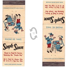 Vintage Matchbook Cover Simple Simon restaurant Dayton Tipp City OH 1940... - £10.12 GBP