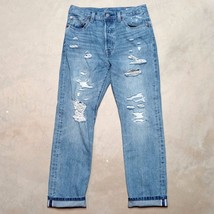 Levi’s 501 Selvedge 150th Anniversary Distressed Jeans - 28x30 (Fits 30x29) - $59.97