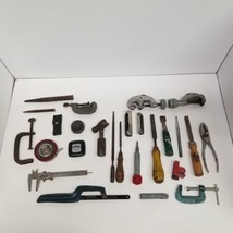 Vintage Small Hand Tool Lot of 25, Tapes, Punches, Chisels, Clamps, LOOK - £39.62 GBP