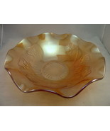 Jeanette Iris Ruffled 11.5&quot; Iridescent Peach Console Fruit Serving Bowl ... - £14.38 GBP