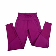 TKO Pink Yoga Leggings Pants Side Pockets Size Large Rubber Detail - £7.75 GBP
