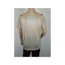 Mens Polo Shirt Slinky Sheer Short Sleeves Soft Touch Stacy Adams 57006 Taupe image 4