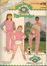 Girls Cabbage Patch Top Vest Short Pant Doll Clothes Transfer Sew Pattern 7-12 - £11.18 GBP