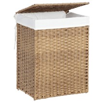 Handwoven Laundry Hamper, 23.8 Gal (90L) Synthetic Rattan Clothes Laundr... - £59.28 GBP