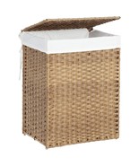 Handwoven Laundry Hamper, 23.8 Gal (90L) Synthetic Rattan Clothes Laundr... - £58.37 GBP